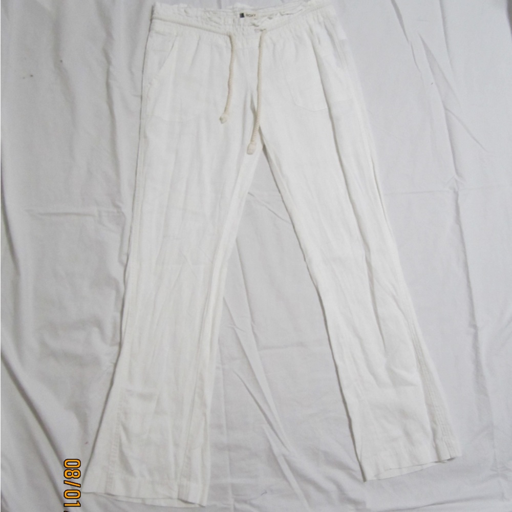 Never Worn Roxy white low waist linen pants! size xs